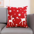 Embroidered Santa Deer Snowflake Pillow Cover 45x45cm for Sofa Bed by Ljojo