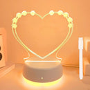 Heart LED Night Light Message Board USB Powered Warm Lamp Bedroom Decoration by Ljojo