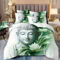 Ljojo Meditation Buddha Statues Pattern Duvet Cover Set