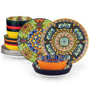 Ljojo 12/16/18/24-Piece Stoneware Dinnerware Set in Bohemian Style