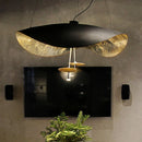 Nordic Style Black Gold Leaf Chandelier Pendant Light for Living Room by Ljojo