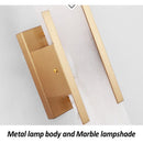 Ljojo Marble Wall Sconce Light Modern Nordic Bedroom Lighting Brushed Brass Clear Glass