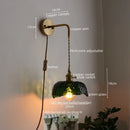 Ljojo LED Copper Wall Light for Bathroom Mirror Hallway Bedroom Glass Lamp