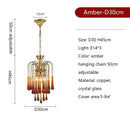 Ljojo French Luxury Crystal Chandelier Retro Glass Ceiling Pendant Lighting Bedroom Fixture