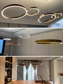 Ljojo LED Round Ring Chandelier for Dining Room, Living Room, and Bedroom