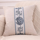 Ljojo Linen Chinese Pavilion Pattern Pillow Cover for Home Sofa Bedroom