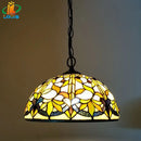12-inch American-style Embankment Flower Chandelier: Tiffany Glass Lighting by Ljojo for Milk Tea Shop & Coffee Restaurant