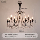 French Black Candle Chandelier For Living Room E14 Crystal Pendant Lights: Ljojo Romantic LED Hanging Lamp