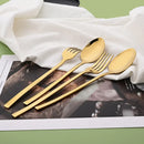Ljojo 32-Piece Gold Stainless Steel Cutlery Set - Western Kitchen Flatware