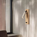 Ljojo LED Wooden Wall Light Fixture with Pull Chain Switch for Bedroom