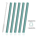 Ljojo 12mm Glass Straw Set for Bubble Tea Milk Smoothies Cocktails