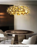 Nordic Firefly Crystal Chandelier: Golden Luster Bedroom Lighting - Ljojo