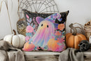 Cute Ghost with Pumpkin Halloween Pillow Cover by Ljojo - For Sofa, Bedroom, Car