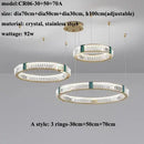 Ljojo Modern Lustre Crystal Led Chandelier Dimmable Pendant Lamp for Living Dining Bedroom