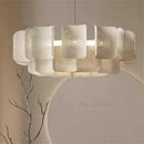 Large White Minimalist Chandelier Acrylic Hanging Lamp for Dining Room by Ljojo