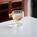 Ljojo 300ML Ins Iced Milk Glass Cups, Ribbed Drinking Glasses for Cocktail Beer Juice