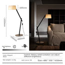 LED Floor Lamp Wabi-sabi Standing Wood Chandelier Light for Bedroom by Ljojo
