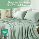 Ljojo 100% Organic Bamboo Silky Bed Sheet Set - Luxuriously Soft Hotel Bedding
