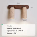LED Natural Yellow Travertine Wall Lamp for Bathroom Bedroom Indoor Stone Decoration by Ljojo