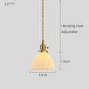 Japanese Style Ceramic Chandelier LED Pendant Lighting Brass Holder by Ljojo