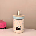 Ljojo 500ml Stainless Steel Cat Coffee Tumbler Thermos with Straw and Handle