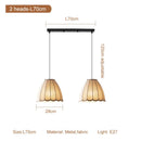 Ljojo Japanese Retro Linen Cloth Pendant Lamp Wave Chandelier Lighting E27 Home Decor Fixture