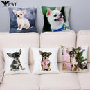 Chihuahua Dog Printed Cushion Cover by Ljojo for Home Decor