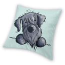 Ljojo Miniature Schnauzer Dog Cartoon Cushion Cover for Sofa - Puppy Lover's Nordic Pillow