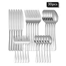 Ljojo 30-Piece Stainless Steel Tableware Set for Hotel and Dining