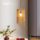 Retro Wooden Art Lamp: Japanese Bedroom Ceiling Wooden Pendant Light by Ljojo