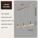 Ljojo Modern LED Brass Walnut Chandelier | Stylish Pendant Lamp for Restaurant Living Room