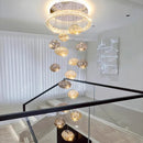 Crystal LED Chandelier - Luxury High-Rise Stairs Lighting by Ljojo