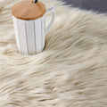 Ljojo Long Plush Fur Rug for Living Room, Bedroom - Luxurious Artificial Sheepskin Carpet