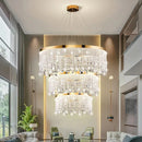 Nordic K9 Crystal Chandelier - All-Gold Led Round Ceiling Lamp - High-Quality Home Decor - Ljojo