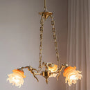 French Angel Copper Hanging Lamp Medieval Retro Style Chandelier for Dining Room by Ljojo