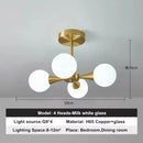 Ljojo LED Copper Glass Ball Ceiling Chandeliers for Modern Home Indoor Lighting