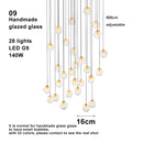 Ljojo Bubble Pendant Light Fixture Colored Glass Modern LED Dimmable Atmosphere Lighting