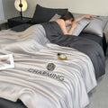 Ljojo Luxury Embroidery Summer Blanket - Lightweight Cooling Quilt - Soft Skin-friendly Comforter