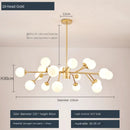 Nordic Tree Branch LED Chandelier Glass Ball Lampshade Black Gold for Bedroom Living Room Ljojo