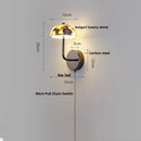 Ljojo Marble Stone LED Wall Sconce, Rotatable Switch, White Glass, Carbon Steel