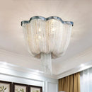 Ljojo Luxe Chrome Art Ceiling Light with Aluminum Chain Tassel