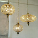 Crystal Living Room Pendant Light French Copper Lamp for Villa Dining Room by Ljojo