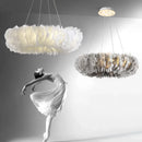 LED Feather Chandelier Pendant Light Modern Living Room Wedding Decor Luster by Ljojo