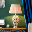 Ljojo American Style Bedside Lamp with Painted Patterns for Home Decoration