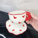 Ceramic Coffee Mug Set Creative Hand-painted Tea Cup with Saucer by Ljojo