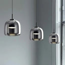 Nordic Smoke Gray Glass Chandelier Pendant Light for Bedroom Dining Room by Ljojo