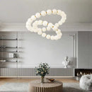 Nordic Modern Cream Pearl Circle LED Chandelier for Elegant Living & Dinning Spaces by Ljojo