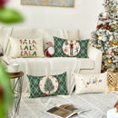 Christmas Green Linen Pillowcase by Ljojo - Festive Holiday Cushion Cover