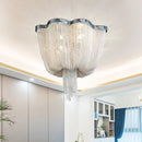 Ljojo Luxe Chrome Art Ceiling Light with Aluminum Chain Tassel