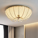French Medieval Pearl Bedroom Crystal Ceiling Lamp Dimmable Romantic Lights by Ljojo